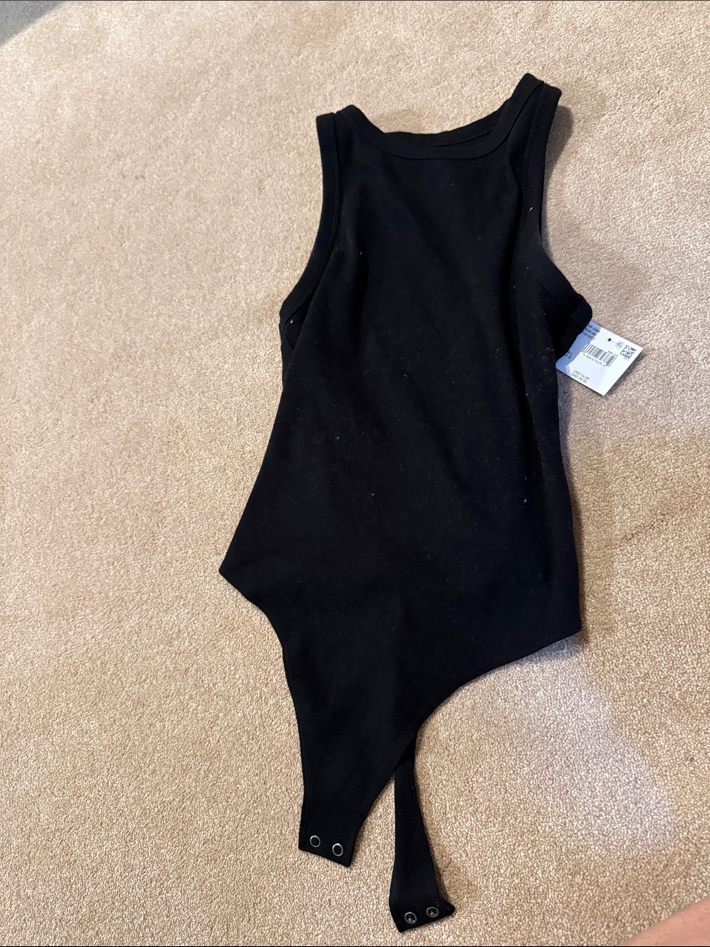 American Eagle Outfitters Black Sleeveless Ribbed Bodysuit